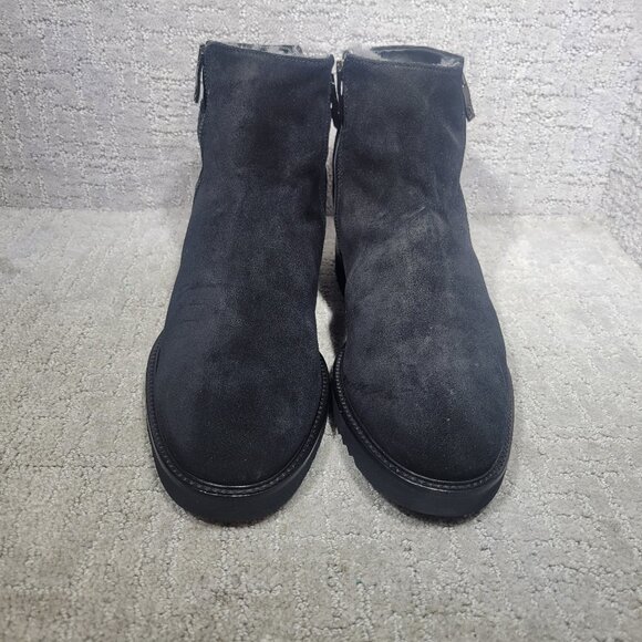 Giovanni Conti Mens Size EU 45 US 12 Black Suede Sherpa Lined Winter Ankle Boots - Picture 2 of 13